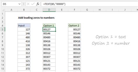excel formula to format number with leading zeros