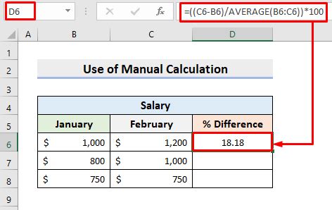 excel formula to get percentage difference between two numbers