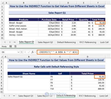 excel formula to get value from different sheet