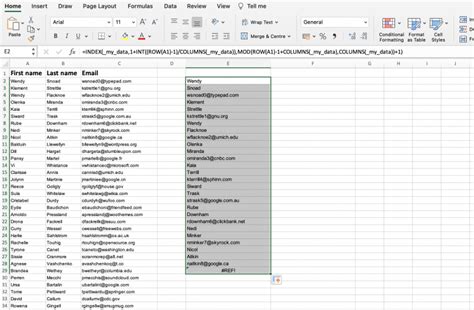 excel formula to merge two columns into one