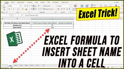 excel formula to pull sheet name into cell