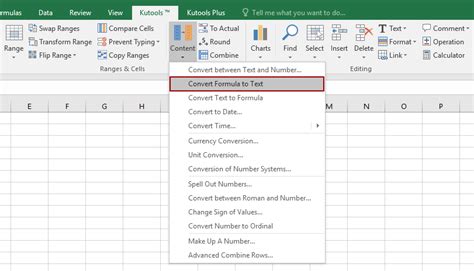 excel formula to turn cell into text