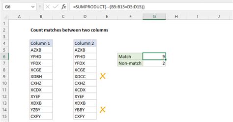 excel formula two columns match