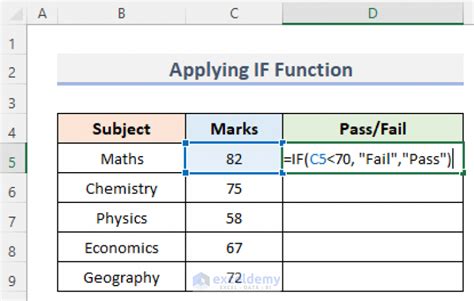 excel formulas pass or fail