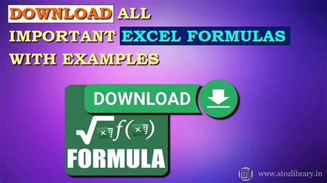 excel formulas pdf with example 2016 download free