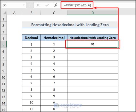 excel function format number leading zero