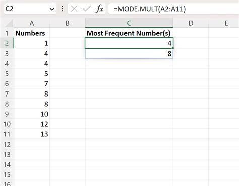 excel function most common value