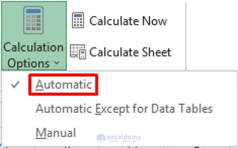 excel function not updating automatically