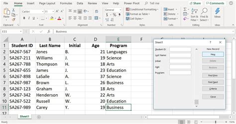 excel functions for data entry