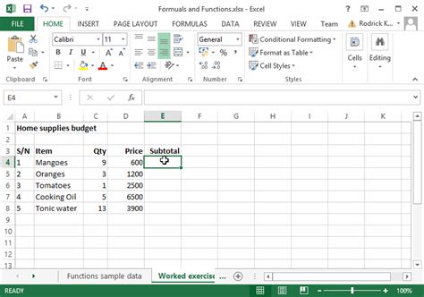 excel functions with examples pdf