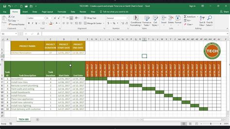 excel gantt chart based on dates