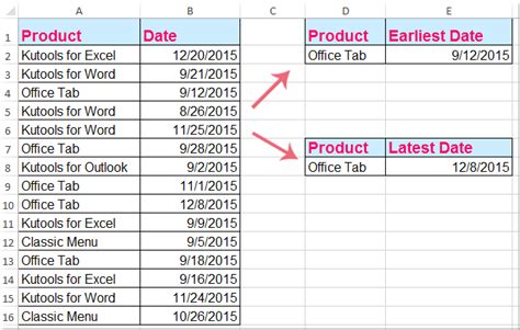 excel get latest date from list based on criteria