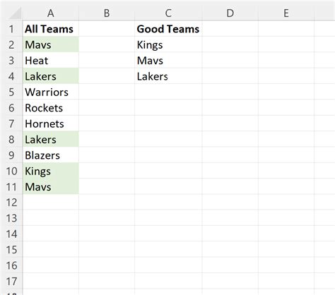 excel highlight cell if value is in list
