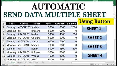 excel how to automatically get data from another sheet