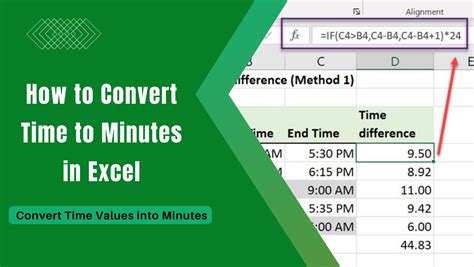 excel how to calculate time in minutes
