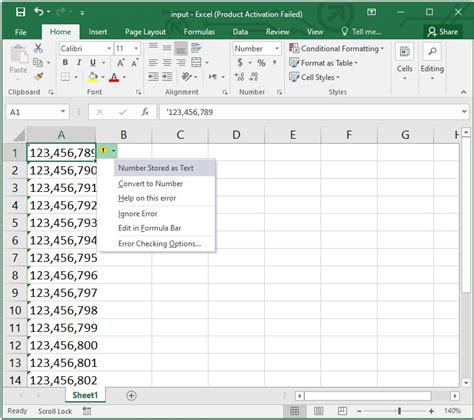 excel how to convert numbers stored as text to numbers