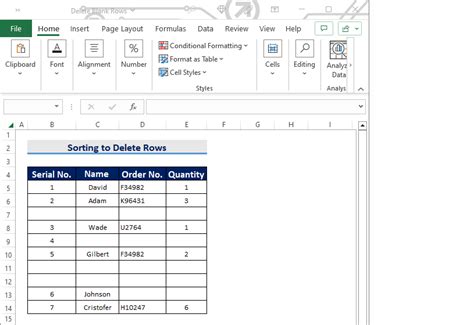 excel how to reduce empty rows