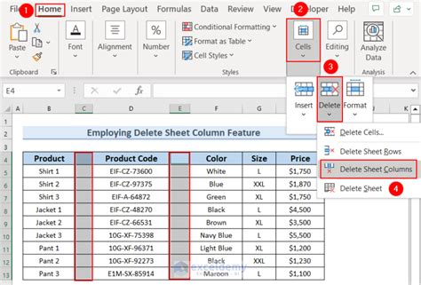 excel how to remove unused rows and columns