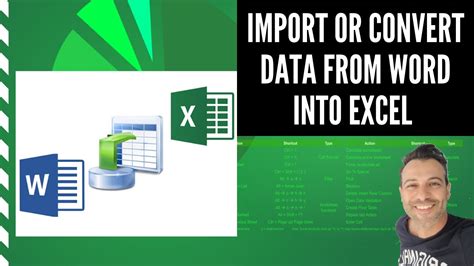 excel import data from word document