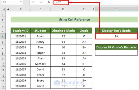 excel insert value from another cell in text