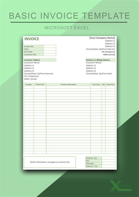 excel invoice template with database free download
