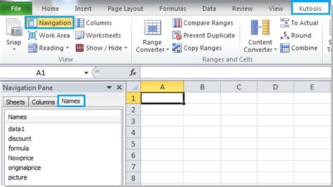 excel list all named ranges