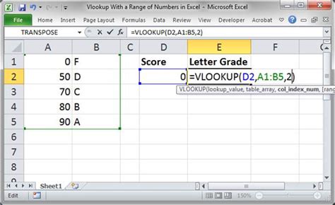 excel lookup number in range