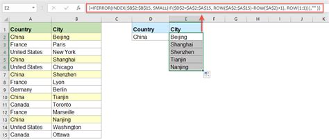 excel lookup return list of values