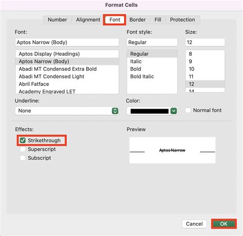excel mac strikethrough keyboard shortcut