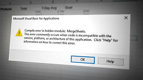 excel microsoft visual basic for applications compile error in hidden module