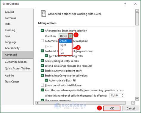 excel mouse settings
