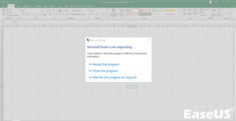 excel not responding recover data