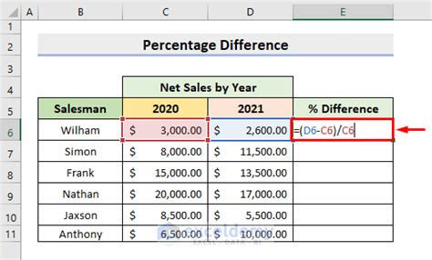 excel percentage formula multiple cells