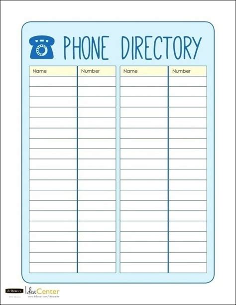excel phone directory template