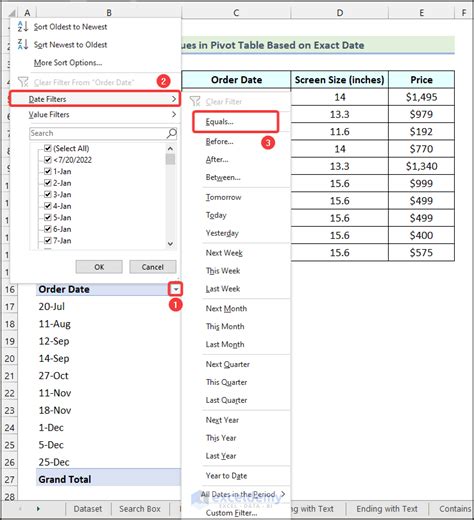 excel pivot table filter based on cell value
