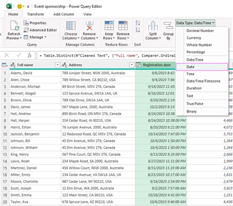 excel power query change sample file