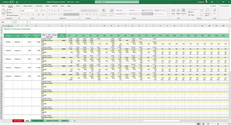 excel production schedule