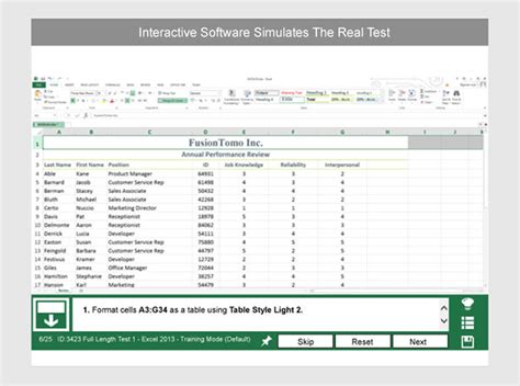 excel proficiency test for interview