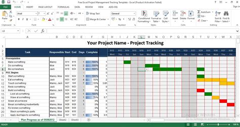 excel project tracker template free download