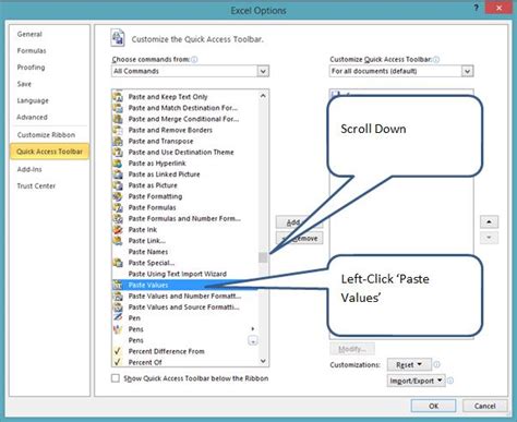 excel quick access toolbar remove filter