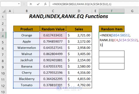 excel random list no duplicates