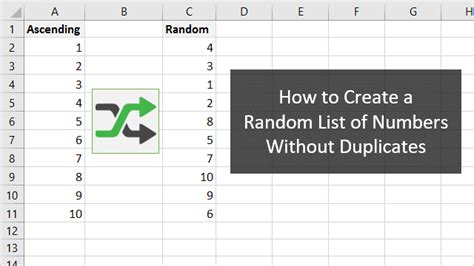 excel random number no duplicates