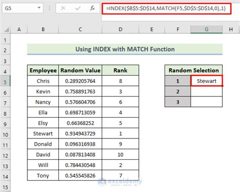 excel random selection from list