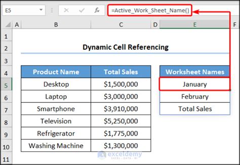 excel reference sheet name in cell
