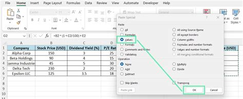 excel replace formula with value shortcut