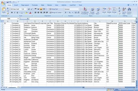 excel sample spreadsheet data