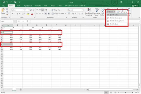 excel script remove blank rows from table