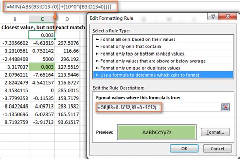 excel set format in formula