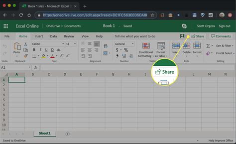 excel share button