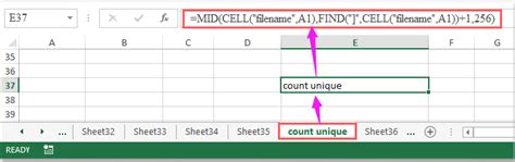 excel sheet name from cell value in formula